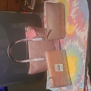 3 piece Kate spade bag cosmetic bag and purse